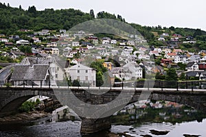 Norheimsund - Norwegian city near Hardangerfjord fjord, Norway photo