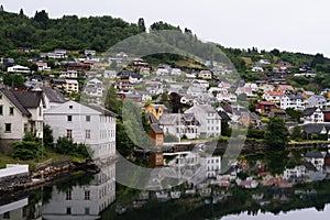 Norheimsund - Norwegian city near Hardangerfjord fjord, Norway photo