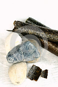 Nori sheets and roll.