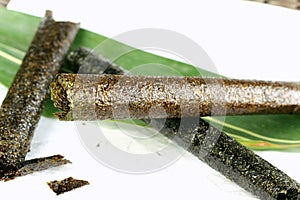 Nori sheets and roll.