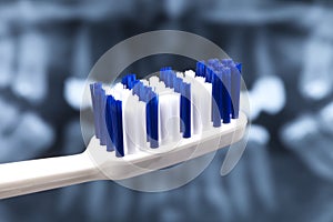 Normal blue-white toothbrush