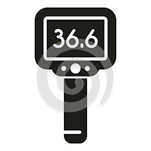 Normal body temperature scan icon simple vector. Check gun device