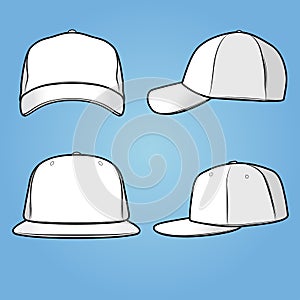 Normal and fitted caps - Illustration photo