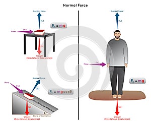 Normal Force Infographic Diagram with example