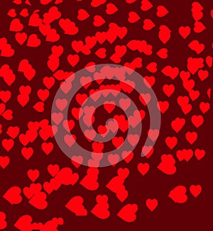 Normal image of red hearts with a dark red background.