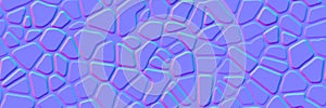 Normal map of seamless cobblestone mosaic organic pattern