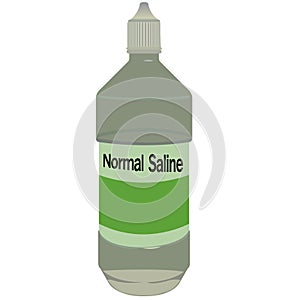 Normal saline bottle vector photo