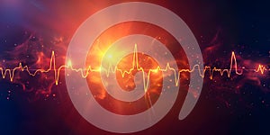 Normal sinus rhythm ECG showing a healthy heart beat line symbolizing vital signs in medical