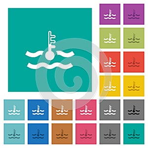 Normal temperature engine coolant square flat multi colored icons