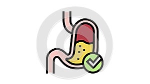 normal workin digestion system color icon animation