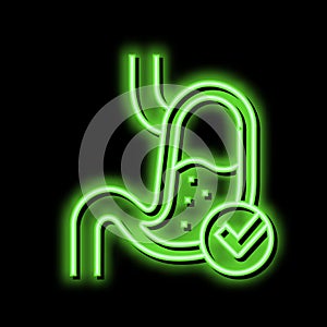 normal workin digestion system neon glow icon illustration