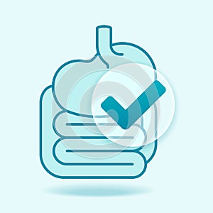 Normalizing of digestive tract with check mark