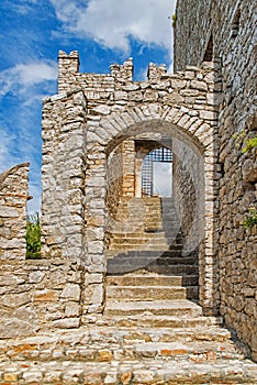 The Norman castle in Caccamo with stairs to the next vantage point photo