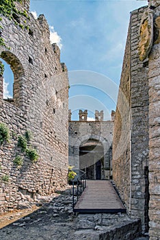 The Norman castle in Caccamo, towards a hall of the old castle