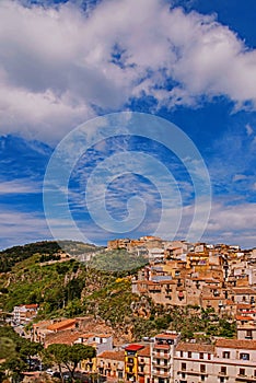 The Norman castle in Caccamo, the view towards north-east on the village