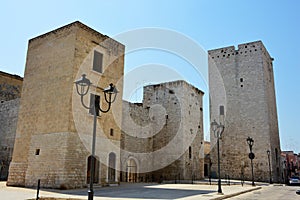 Norman-Swabian Castle of Bisceglie with Torre Maestra Norman tower on the right, Apulia