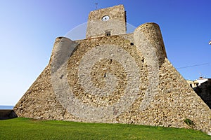 Norman Swabian Castle in Termoli, Molise, Italy. Low angle