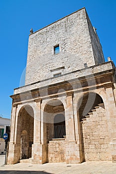 Norman swabian tower. Cisternino. Puglia. Italy.