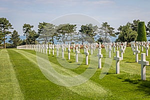 The Normandy American Cemetery at Omaha beach, Normandy, France photo