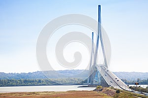 Normandy Bridge in north France over Seine river