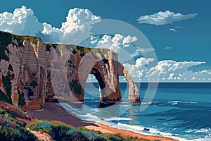Normandy Cliffs at D-Day Beaches AI Generated