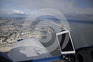 Normandy and etretat close le havre in airplane view