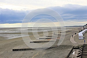 Photo of the beach in Le Crotoy, Normandy, France photo