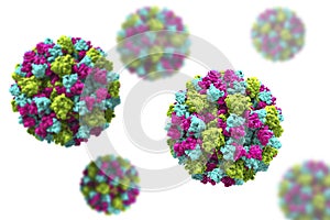 Norovirus, winter vomiting bug, RNA virus from Caliciviridae family, causative agent of gastroenteritis