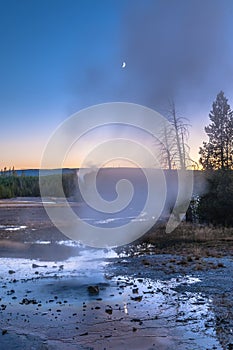 Norris Geyser Basin after Sunset