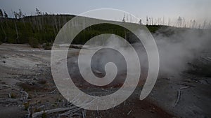 Norris Geyser Basin after Sunset