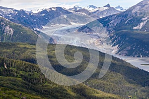 Norris Glacier Surrounded by Mountains Near Juneau, Alaska