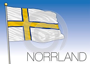 Norrland regional flag, Sweden, vector illustration photo