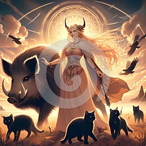 Norse mythology goddess Freyja photo