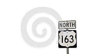 North 163 Highway sign