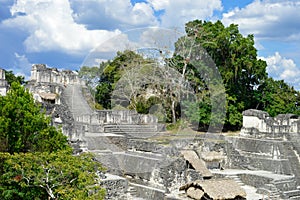 North Acropolis structures on the Grand Plaza in Tikal