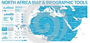 North Africa Map - Info Graphic Vector Illustration