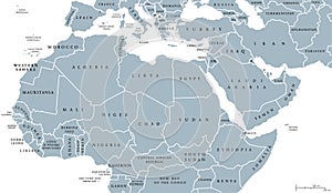 North Africa and Middle East political map