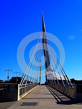 North America, Canada, Manitoba, Esplanade Riel Bridge in Winnipeg photo