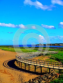 North America, Canada, New Brunswick, Bouctouche Dunes Boardwalk