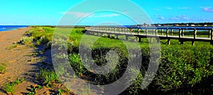 North America, Canada, New Brunswick, Bouctouche Dunes Boardwalk