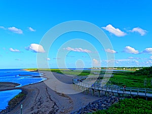 North America, Canada, New Brunswick, Bouctouche Dunes Boardwalk