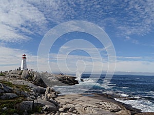 Canada, Nova Scotia, lighthouse of Peggy`s Cove Harbor City photo