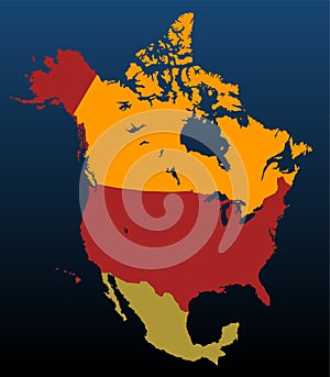 North America (coloured) photo