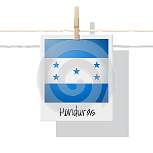 North America continent flag collection with photo of Honduras flag