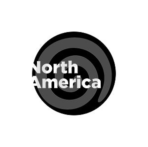 North America continent name typography. North America icon