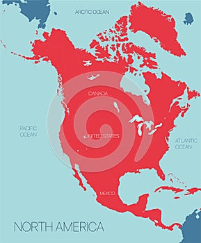 North America continent vector map