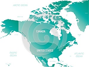 North America detailed political map with lables