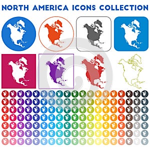 North America icons collection.