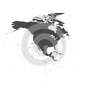 North america map background vector, illustration