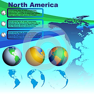 North America map on blue background vector